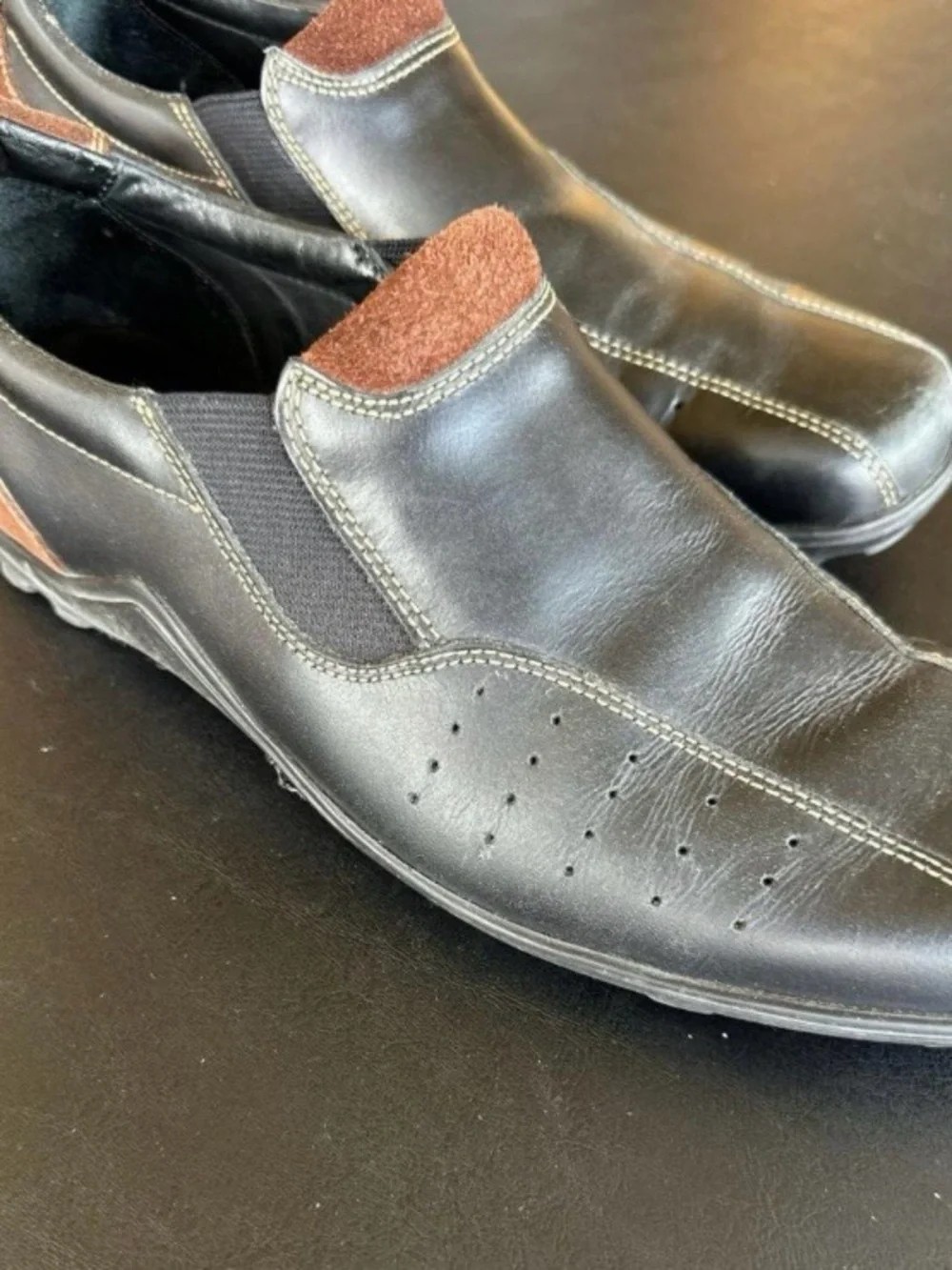 Cole Haan Country Black Leather Slip-On Loafers US 10 M C2365 made in Brazil